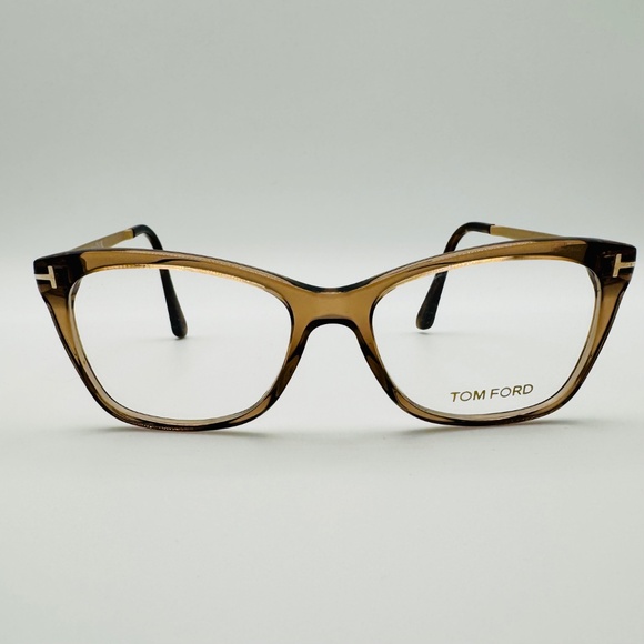 NIB Tom Ford Eyeglass Frames FT5353 045 Light Brown & Gold - Picture 3 of 10